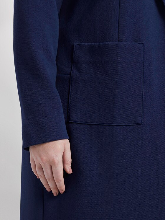 Piqué-Mantel mit Kontrast-Details - Frauen - Real Navy Blue Piqué-Mantel mit Kontrast-Details - Frauen - Real Navy Blue - 10 - My True Me
