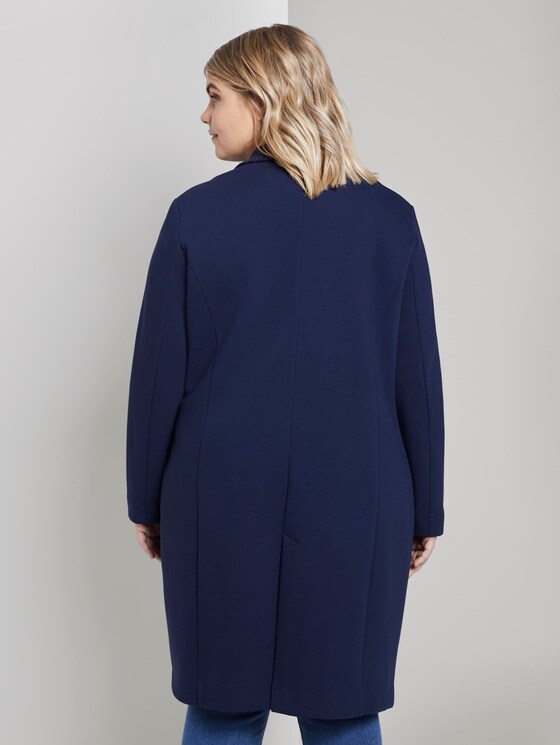 Piqué-Mantel mit Kontrast-Details - Frauen - Real Navy Blue Piqué-Mantel mit Kontrast-Details - Frauen - Real Navy Blue - 2 - My True Me