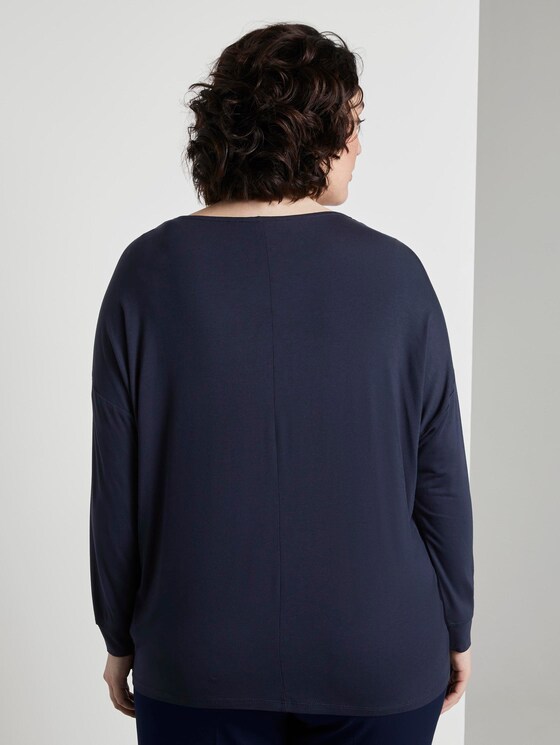 Shirt met 3/4 mouw en vleermuis - Vrouwen - Real Navy Blue Shirt met 3/4 mouw en vleermuis - Vrouwen - Real Navy Blue - 2 - My True Me