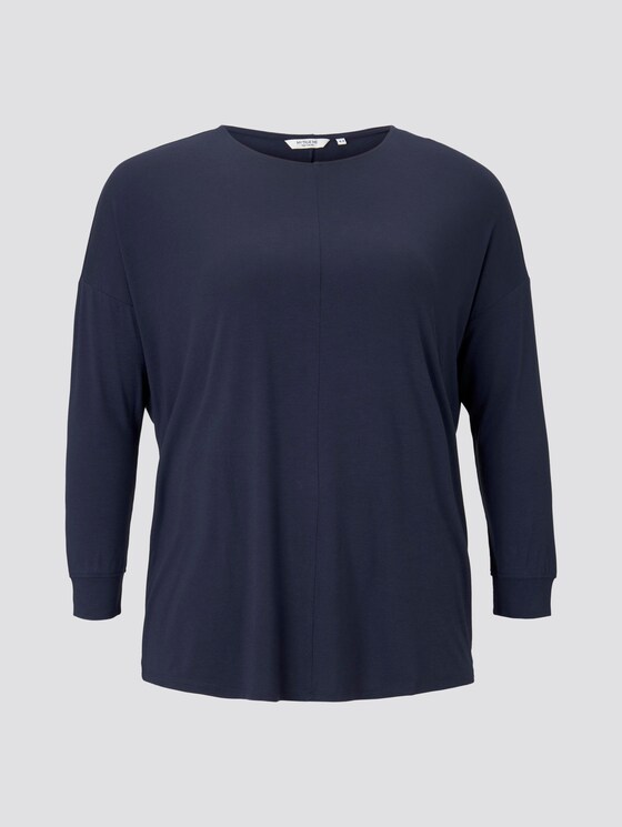 Shirt met 3/4 mouw en vleermuis - Vrouwen - Real Navy Blue Shirt met 3/4 mouw en vleermuis - Vrouwen - Real Navy Blue - 7 - My True Me