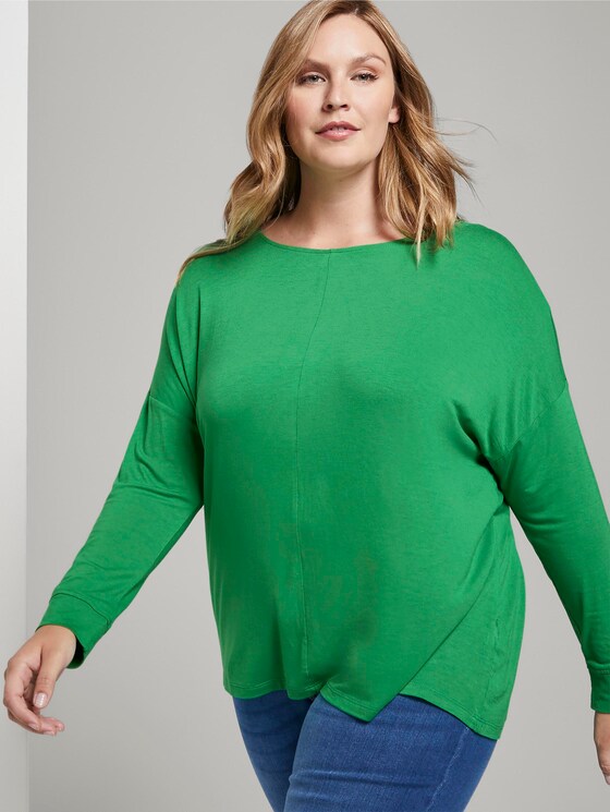 3/4 Arm Shirt mit Fledermaus-Ärmeln - Frauen - gras green 3/4 Arm Shirt mit Fledermaus-Ärmeln - Frauen - gras green - 5 - My True Me