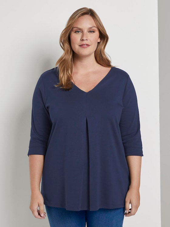 Langes Shirt mit Falte - Frauen - Real Navy Blue Langes Shirt mit Falte - Frauen - Real Navy Blue - 1 - My True Me