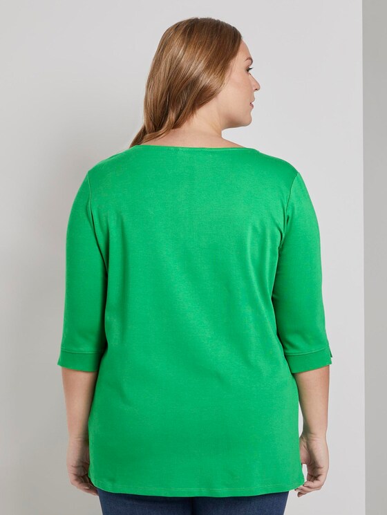 Langes Shirt mit Falte - Frauen - gras green Langes Shirt mit Falte - Frauen - gras green - 2 - My True Me