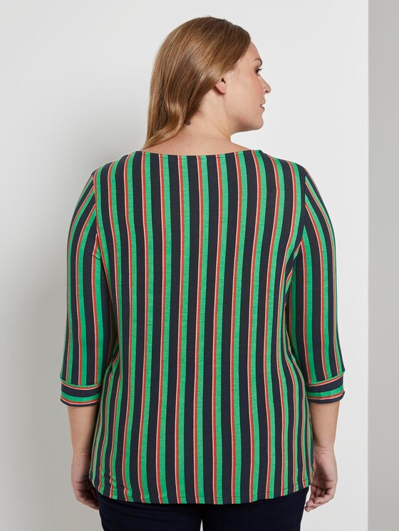 Gestreiftes Shirt mit Knoten-Detail - Frauen - navy base mutlicolor stripe Gestreiftes Shirt mit Knoten-Detail - Frauen - navy base mutlicolor stripe - 2 - My True Me
