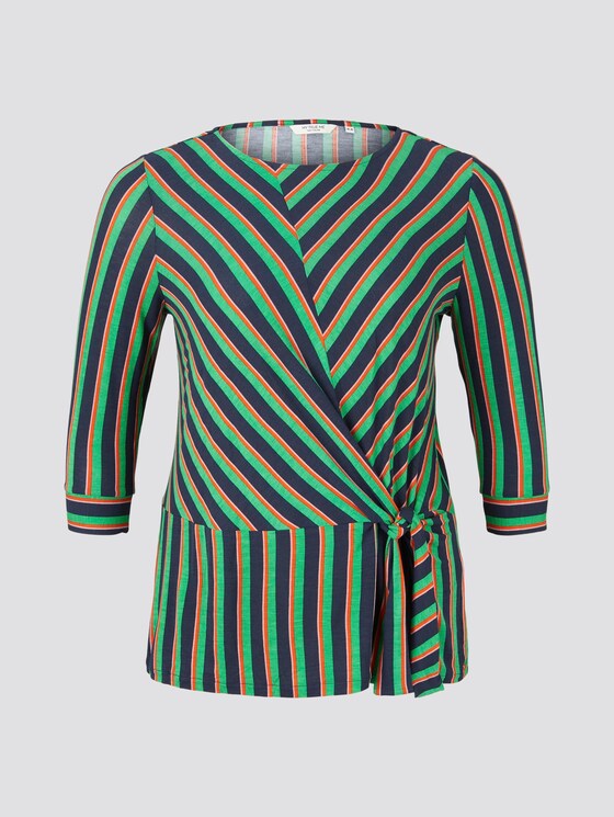 Gestreiftes Shirt mit Knoten-Detail - Frauen - navy base mutlicolor stripe Gestreiftes Shirt mit Knoten-Detail - Frauen - navy base mutlicolor stripe - 7 - My True Me