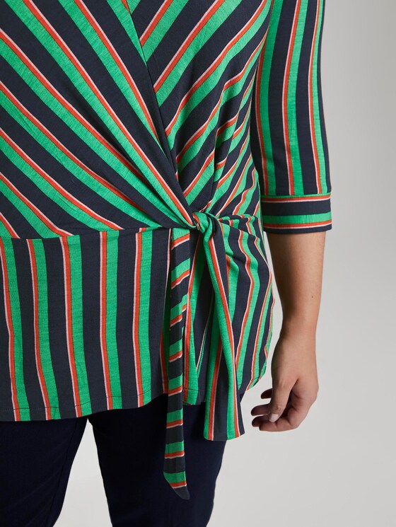 Gestreiftes Shirt mit Knoten-Detail - Frauen - navy base mutlicolor stripe Gestreiftes Shirt mit Knoten-Detail - Frauen - navy base mutlicolor stripe - 9 - My True Me