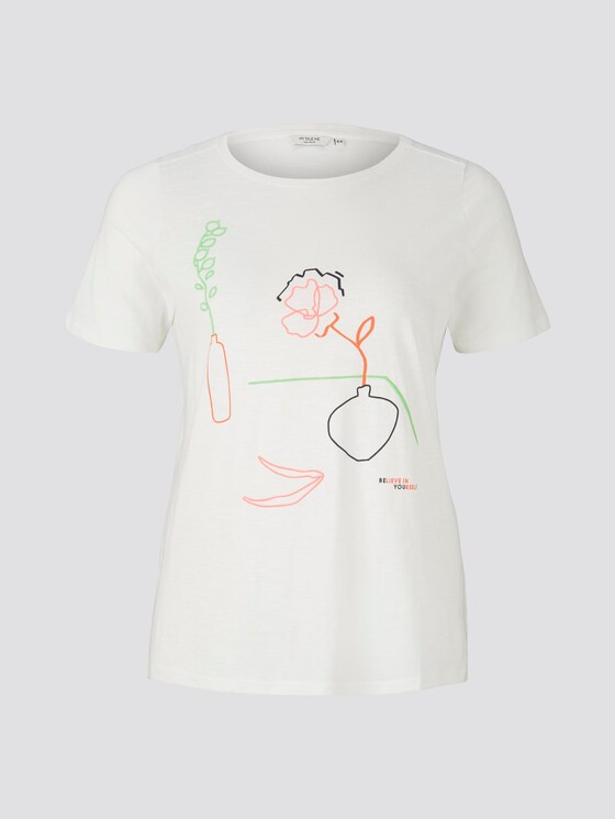 Curvy - T-Shirt mit Stickerei - Frauen - Whisper White Curvy - T-Shirt mit Stickerei - Frauen - Whisper White - 7 - My True Me