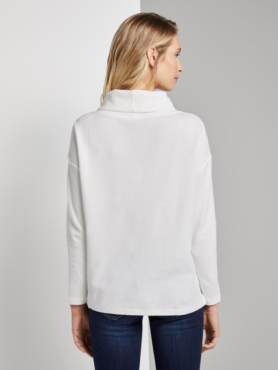 Strukturierter Sweater mit breitem Stehkragen - Frauen - Whisper White Strukturierter Sweater mit breitem Stehkragen - Frauen - Whisper White - 2 - TOM TAILOR