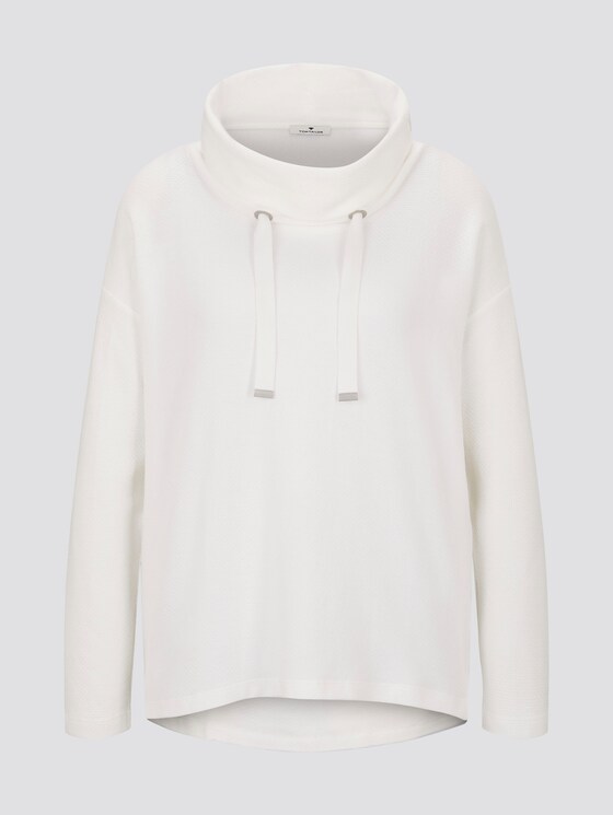 Strukturierter Sweater mit breitem Stehkragen - Frauen - Whisper White Strukturierter Sweater mit breitem Stehkragen - Frauen - Whisper White - 7 - TOM TAILOR