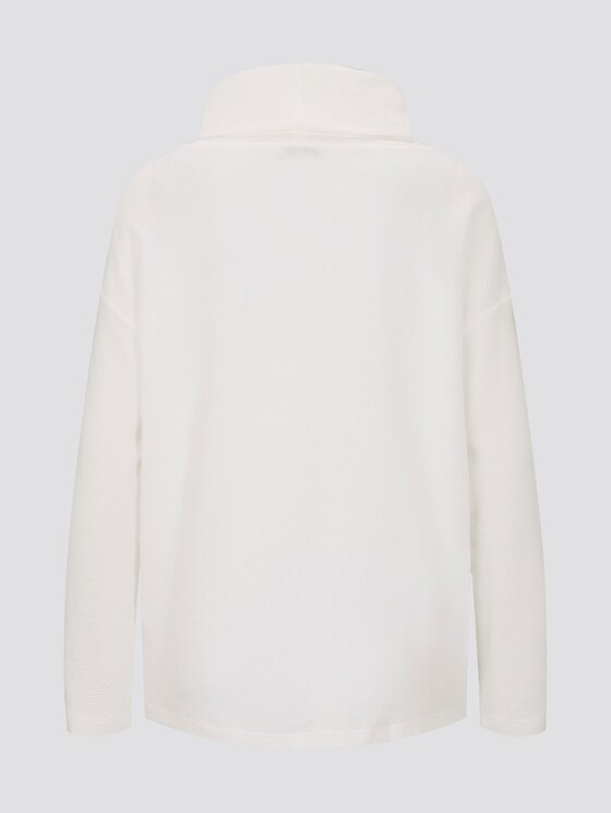 Strukturierter Sweater mit breitem Stehkragen - Frauen - Whisper White Strukturierter Sweater mit breitem Stehkragen - Frauen - Whisper White - 8 - TOM TAILOR
