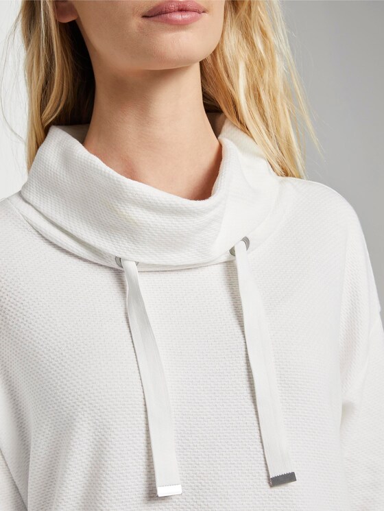 Strukturierter Sweater mit breitem Stehkragen - Frauen - Whisper White Strukturierter Sweater mit breitem Stehkragen - Frauen - Whisper White - 9 - TOM TAILOR
