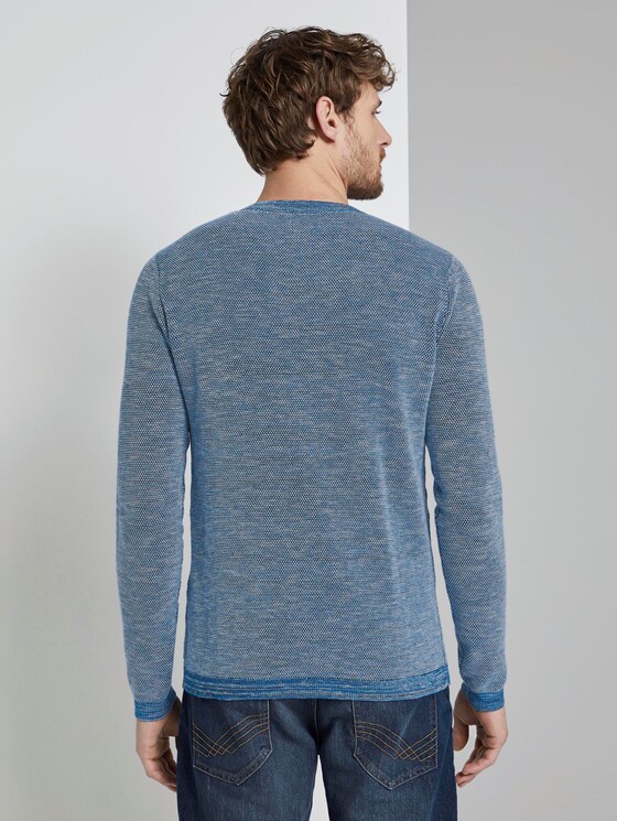 Strukturierter Strickpullover - Männer - navy blue knitted structure Strukturierter Strickpullover - Männer - navy blue knitted structure - 2 - TOM TAILOR