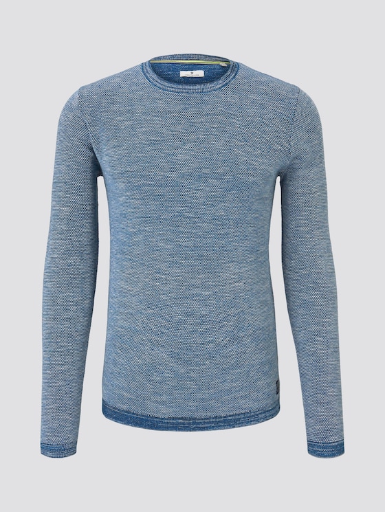 Strukturierter Strickpullover - Männer - navy blue knitted structure Strukturierter Strickpullover - Männer - navy blue knitted structure - 7 - TOM TAILOR