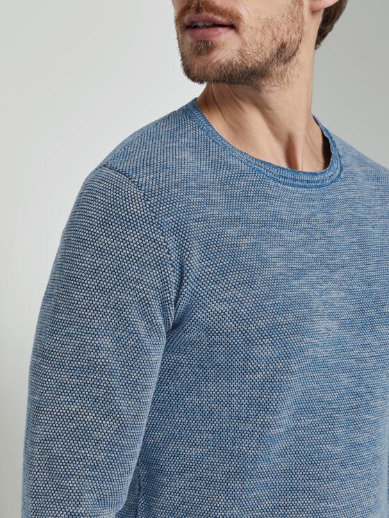 Strukturierter Strickpullover - Männer - navy blue knitted structure Strukturierter Strickpullover - Männer - navy blue knitted structure - 9 - TOM TAILOR