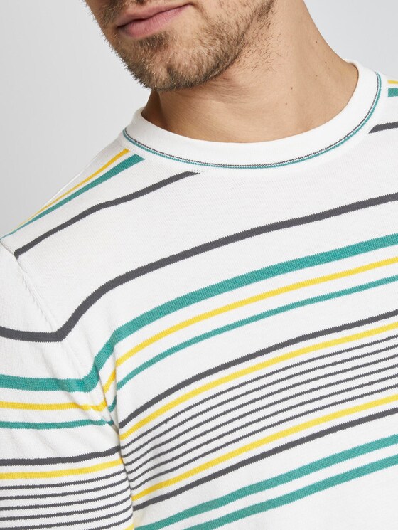 Gestreifter Strickpullover - Männer - white yellow fine stripe Gestreifter Strickpullover - Männer - white yellow fine stripe - 10 - TOM TAILOR