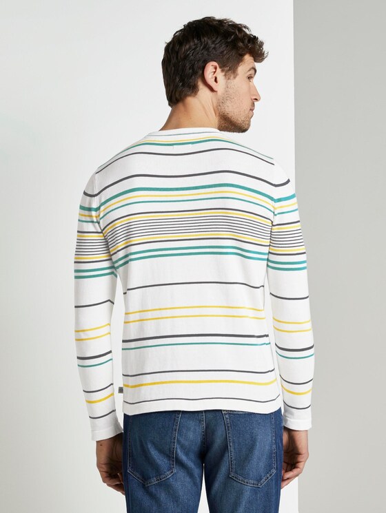 Gestreifter Strickpullover - Männer - white yellow fine stripe Gestreifter Strickpullover - Männer - white yellow fine stripe - 2 - TOM TAILOR