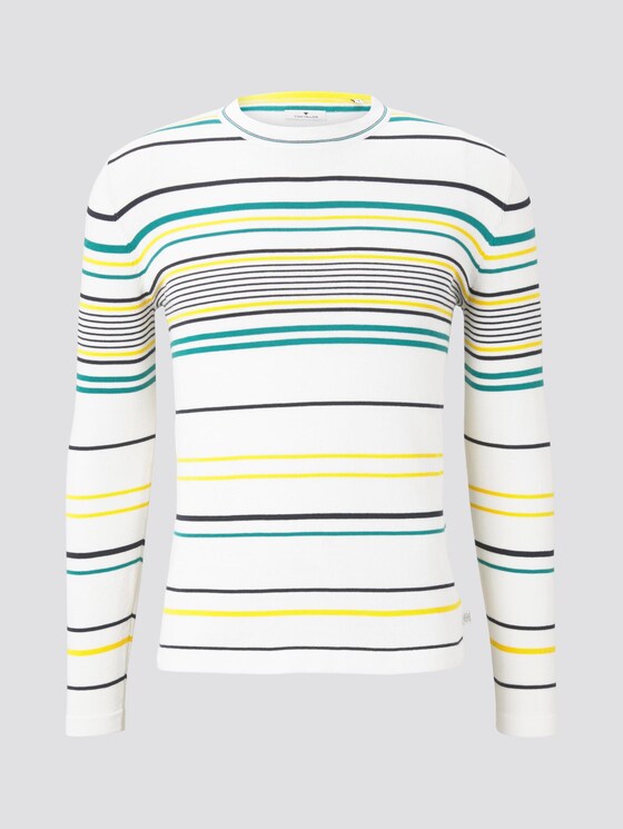 Gestreifter Strickpullover - Männer - white yellow fine stripe Gestreifter Strickpullover - Männer - white yellow fine stripe - 7 - TOM TAILOR