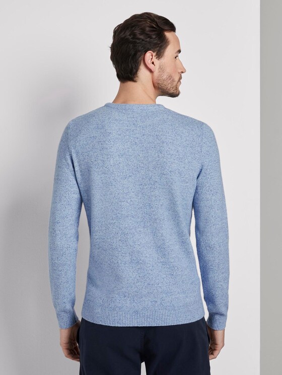 Melierter Strickpullover - Männer - blue blue melange Melierter Strickpullover - Männer - blue blue melange - 2 - TOM TAILOR