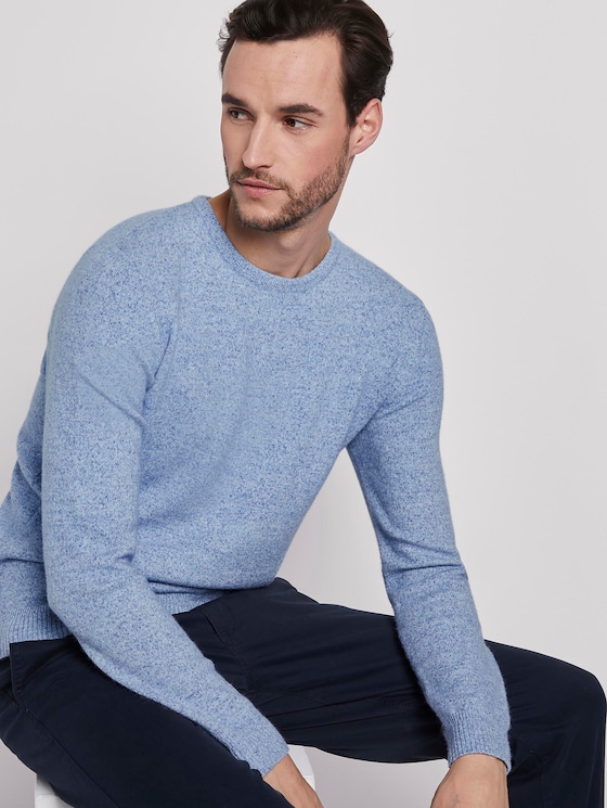 mens blue knitted jumper