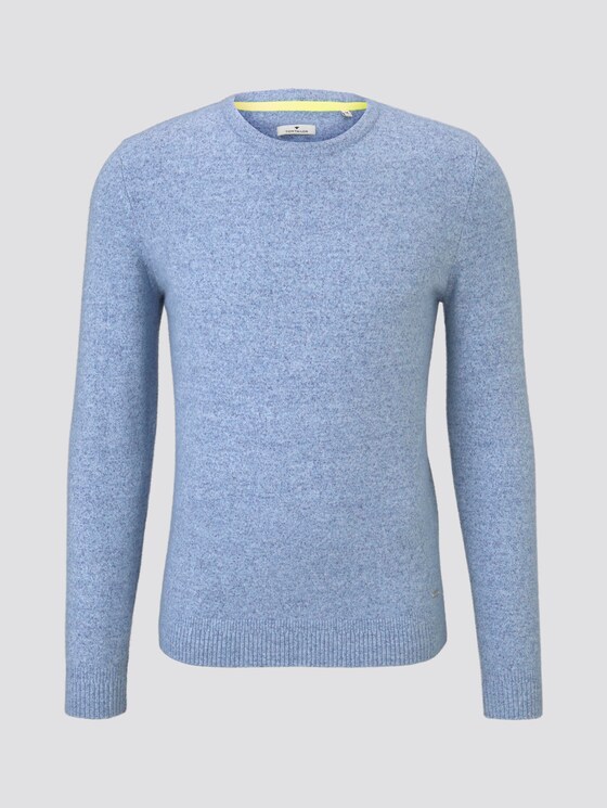 Melierter Strickpullover - Männer - blue blue melange Melierter Strickpullover - Männer - blue blue melange - 7 - TOM TAILOR