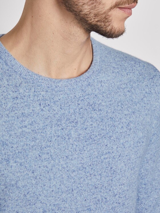 Melierter Strickpullover - Männer - blue blue melange Melierter Strickpullover - Männer - blue blue melange - 9 - TOM TAILOR