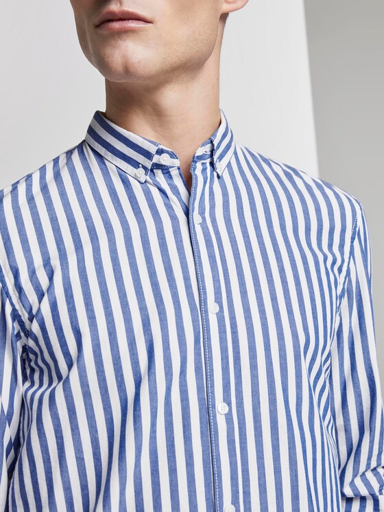 Gemustertes Hemd - Männer - white blue bold stripe Gemustertes Hemd - Männer - white blue bold stripe - 9 - TOM TAILOR Denim