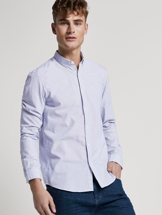 Gemustertes Hemd - Männer - white blue thin stripe Gemustertes Hemd - Männer - white blue thin stripe - 5 - TOM TAILOR Denim