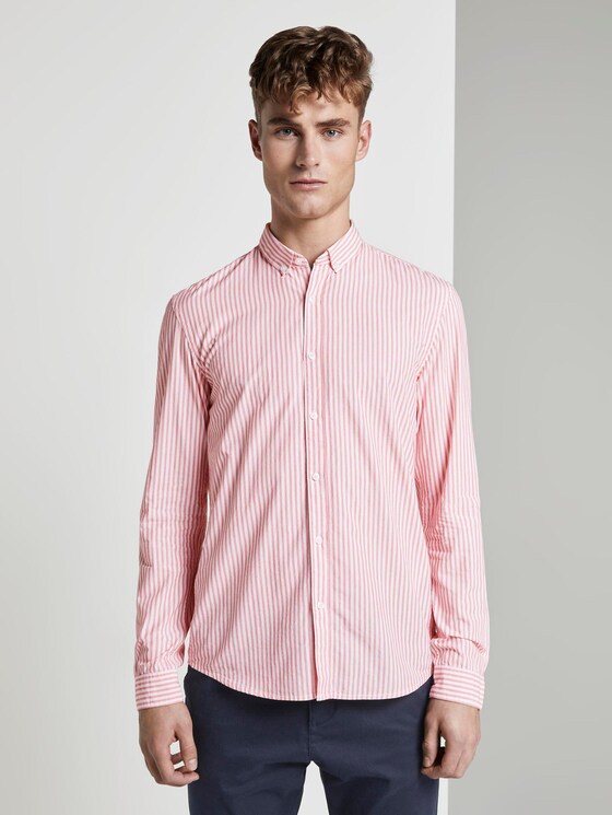 Gemustertes Hemd - Männer - red white irregular stripe Gemustertes Hemd - Männer - red white irregular stripe - 1 - TOM TAILOR Denim