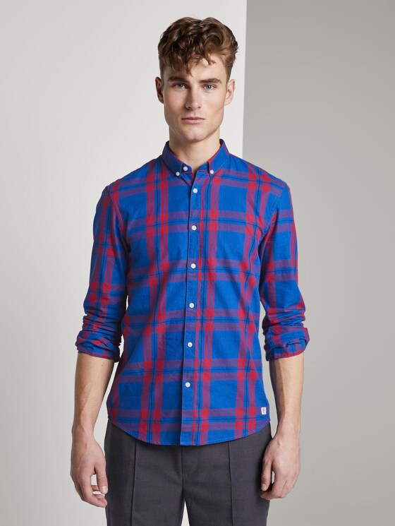 Printed shirt - Men - blue red authentic check Printed shirt - Men - blue red authentic check - 1 - TOM TAILOR Denim