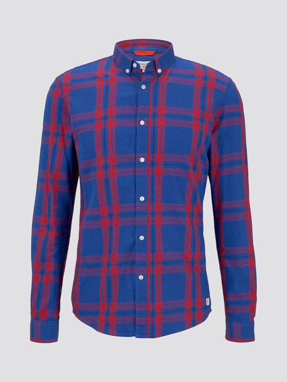 Printed shirt - Men - blue red authentic check Printed shirt - Men - blue red authentic check - 7 - TOM TAILOR Denim