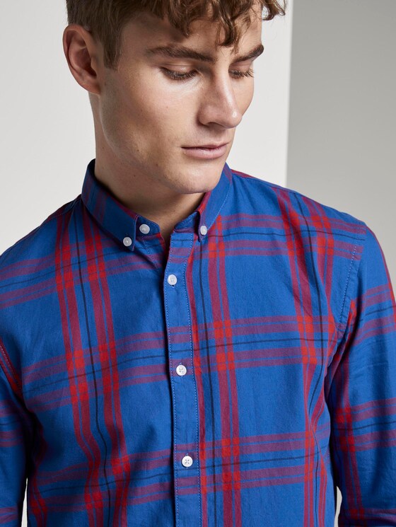 Printed shirt - Men - blue red authentic check Printed shirt - Men - blue red authentic check - 9 - TOM TAILOR Denim