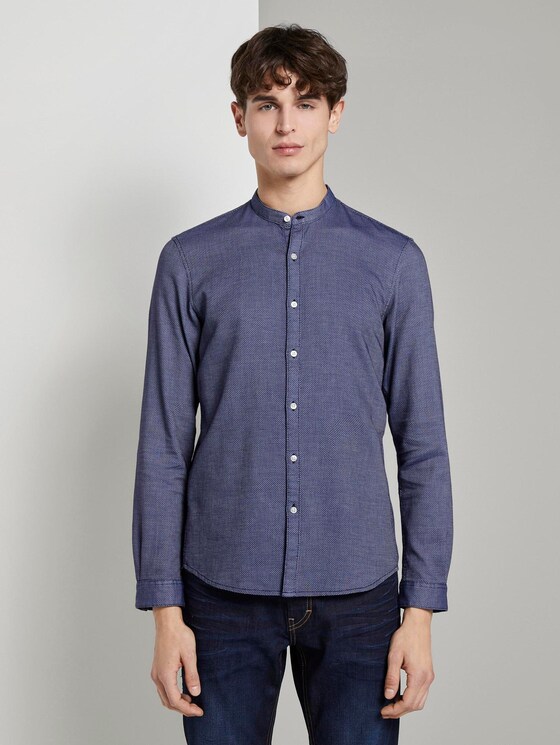 overhemd met textuur - Mannen - blue honeycomb structure overhemd met textuur - Mannen - blue honeycomb structure - 1 - TOM TAILOR Denim
