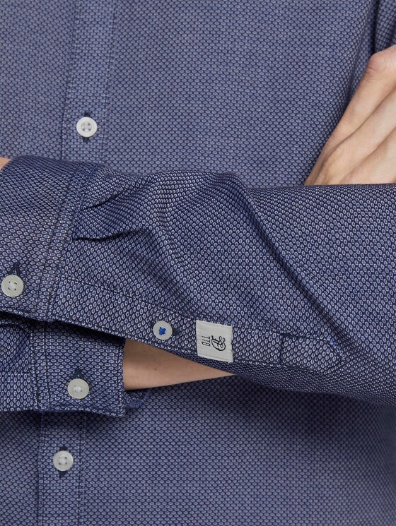 overhemd met textuur - Mannen - blue honeycomb structure overhemd met textuur - Mannen - blue honeycomb structure - 9 - TOM TAILOR Denim