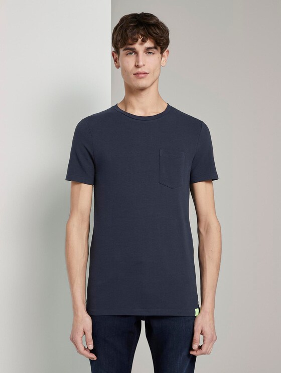 T-shirt met print en borstzak - Mannen - Sky Captain Blue T-shirt met print en borstzak - Mannen - Sky Captain Blue - 1 - TOM TAILOR Denim