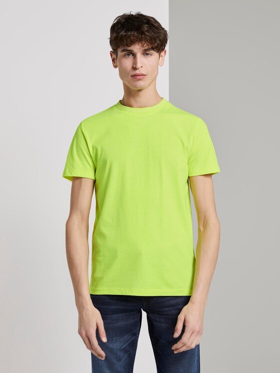 T-Shirt mit Schriftzug - Männer - neon green T-Shirt mit Schriftzug - Männer - neon green - 1 - TOM TAILOR Denim