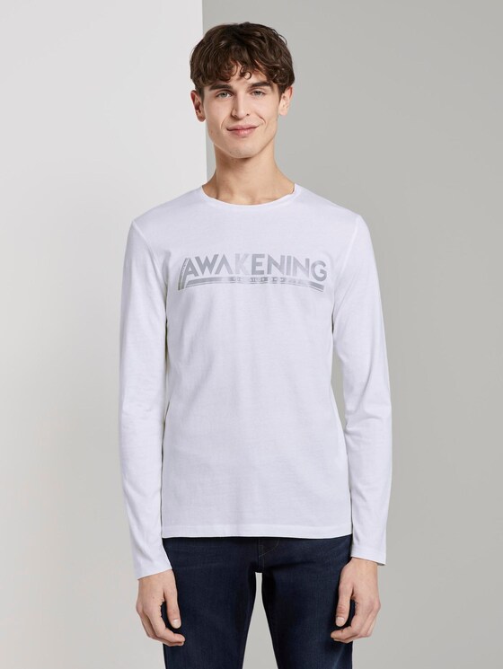 Langarmshirt mit Print - Männer - White Langarmshirt mit Print - Männer - White - 1 - TOM TAILOR Denim
