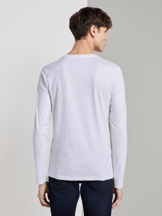 Langarmshirt mit Print - Männer - White Langarmshirt mit Print - Männer - White - 2 - TOM TAILOR Denim