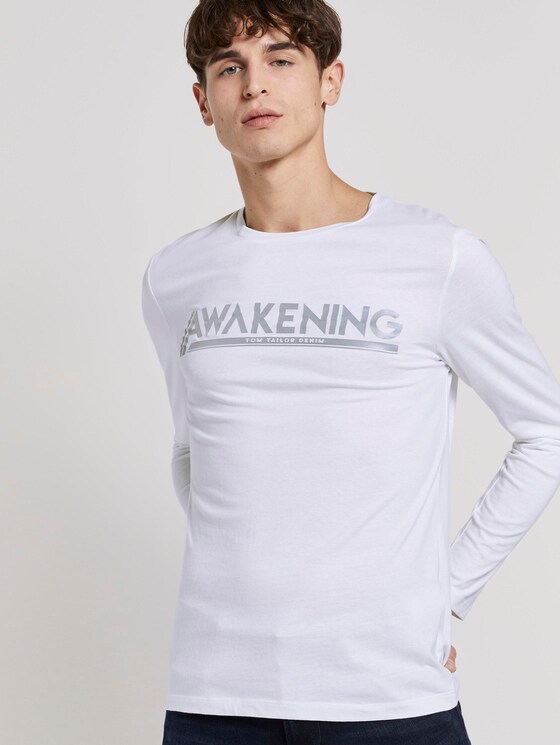 Langarmshirt mit Print - Männer - White Langarmshirt mit Print - Männer - White - 5 - TOM TAILOR Denim