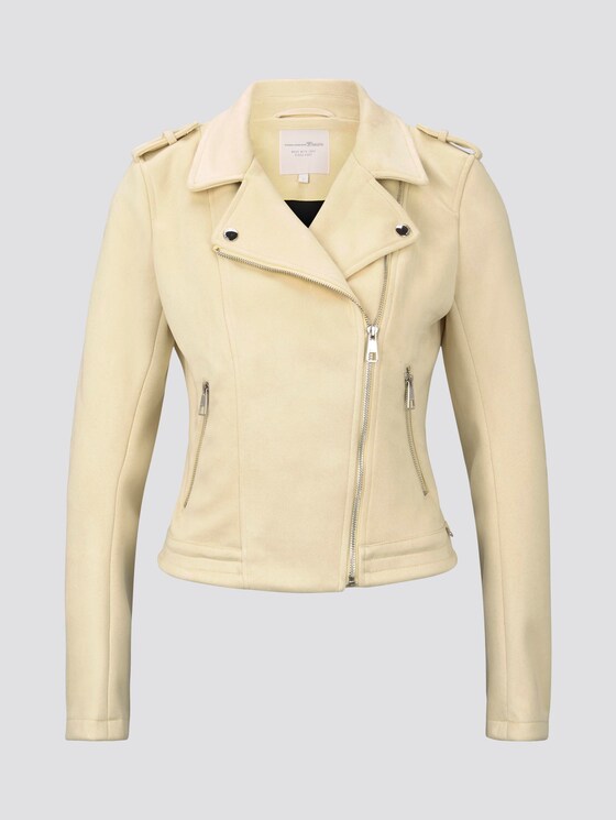 Bikerjacke aus Wildlederimitat - Frauen - pale yellow Bikerjacke aus Wildlederimitat - Frauen - pale yellow - 7 - TOM TAILOR Denim