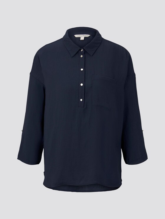Fließendes Oversized-Hemd - Frauen - Real Navy Blue Fließendes Oversized-Hemd - Frauen - Real Navy Blue - 7 - TOM TAILOR Denim