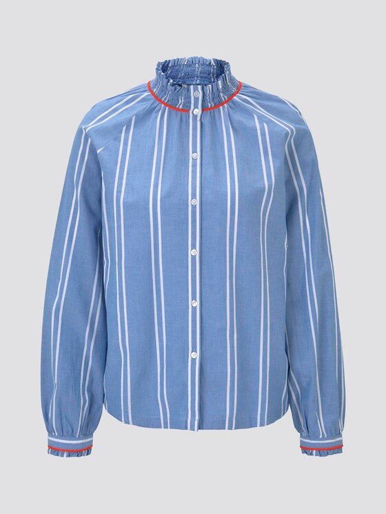 Gestreifte Bluse mit verspielten Details - Frauen - blue white stripe Gestreifte Bluse mit verspielten Details - Frauen - blue white stripe - 7 - TOM TAILOR Denim