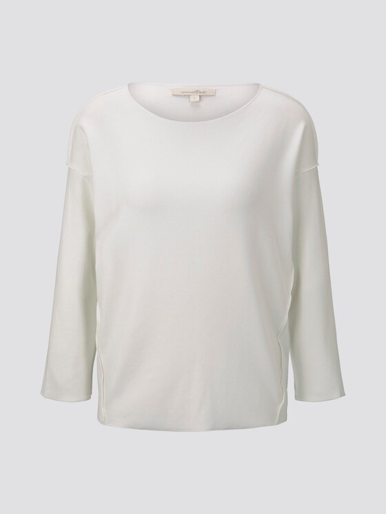Geripptes Oversized Shirt - Frauen - Off White Geripptes Oversized Shirt - Frauen - Off White - 7 - TOM TAILOR Denim