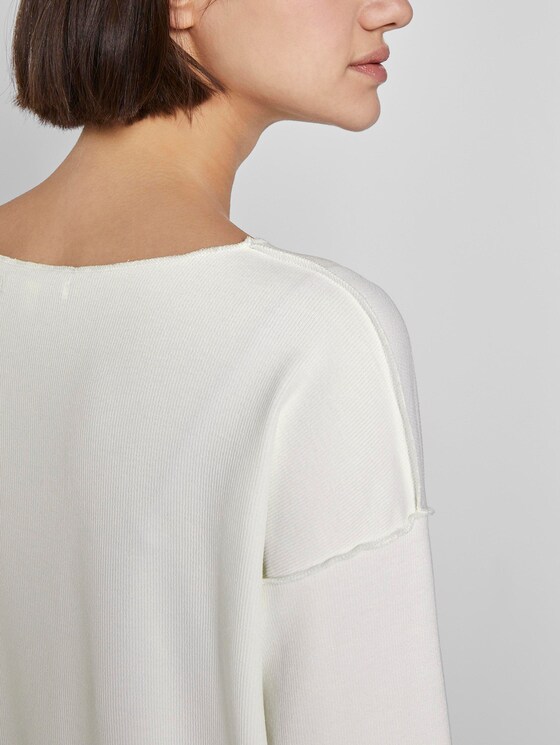 Geripptes Oversized Shirt - Frauen - Off White Geripptes Oversized Shirt - Frauen - Off White - 9 - TOM TAILOR Denim