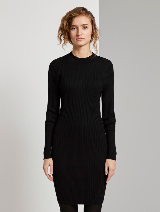 Mini dress in a ribbed look - Women - Deep Black Mini dress in a ribbed look - Women - Deep Black - 1 - TOM TAILOR Denim