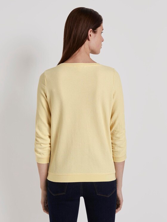 Textured sweatshirt - Women - pale yellow Textured sweatshirt - Women - pale yellow - 2 - TOM TAILOR Denim