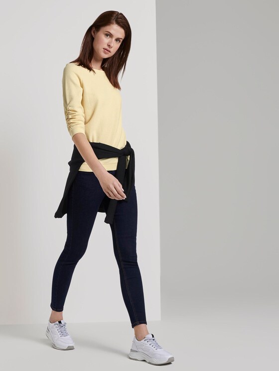 Textured sweatshirt - Women - pale yellow Textured sweatshirt - Women - pale yellow - 3 - TOM TAILOR Denim