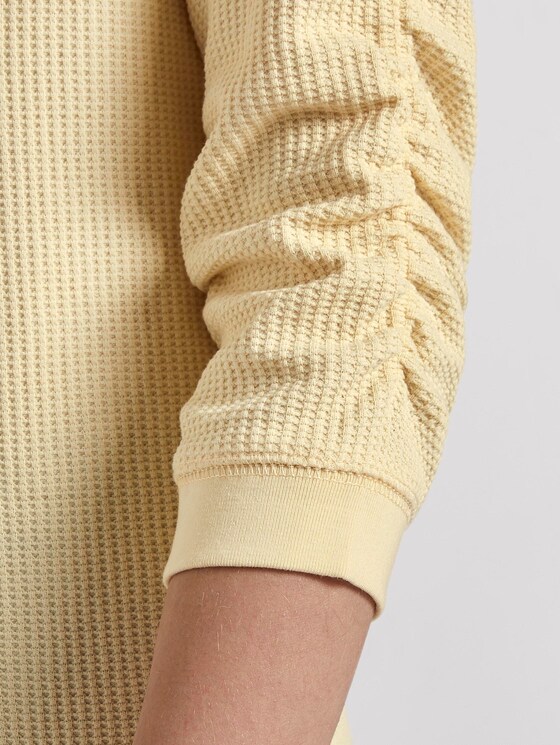Textured sweatshirt - Women - pale yellow Textured sweatshirt - Women - pale yellow - 9 - TOM TAILOR Denim