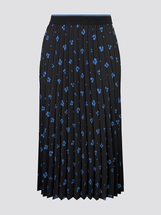 Midi Faltenrock mit Blumenprint - Frauen - black blue flower print Midi Faltenrock mit Blumenprint - Frauen - black blue flower print - 7 - TOM TAILOR Denim