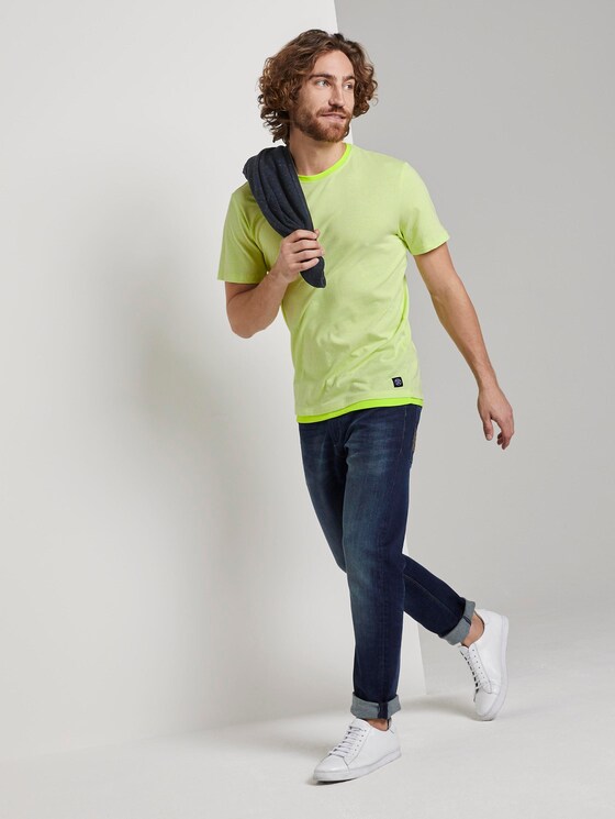 T-Shirt mit Underlayer - Männer - neon yellow grindle look T-Shirt mit Underlayer - Männer - neon yellow grindle look - 3 - TOM TAILOR