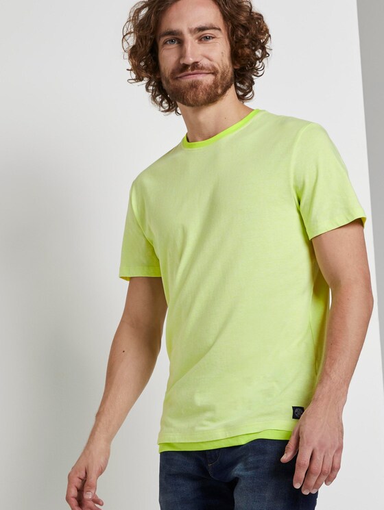 T-Shirt mit Underlayer - Männer - neon yellow grindle look T-Shirt mit Underlayer - Männer - neon yellow grindle look - 5 - TOM TAILOR